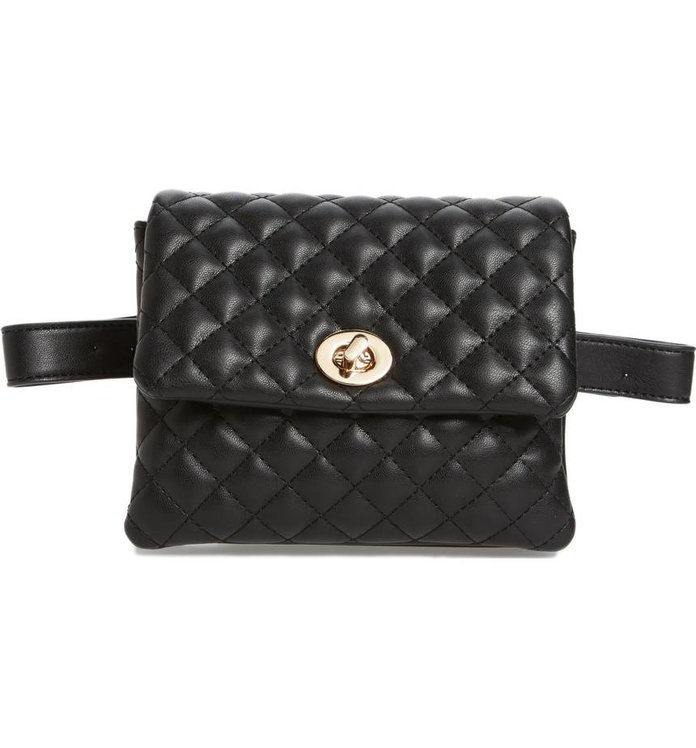 Мали + Lili Quilted Faux Leather Convertible Belt Bag