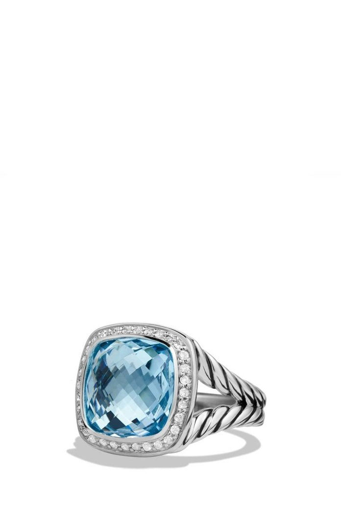 Δαβίδ Yurman 'Albion' Ring with Semiprecious Stone and Diamonds