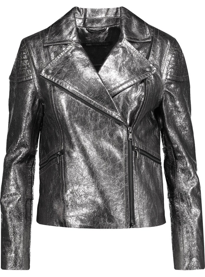 печатен leather jacket